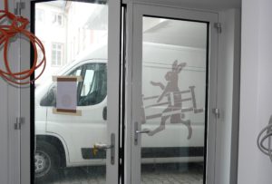 Montage, ein Montagefahrzeug, Schreinerei Haase & Co. Mainz 